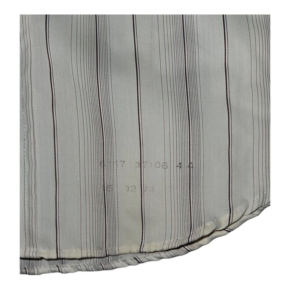 Vintage Montgomery Ward Button Up Shirt 32/33 Men's White w/Brown Stripes - Picture 5 of 6
